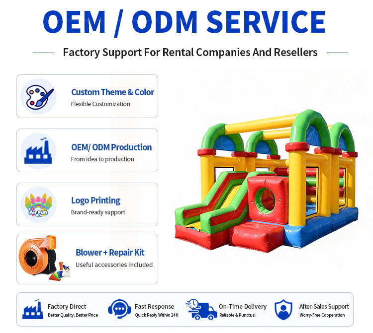 OEM ODM Custom Inflatable Bounce House Combo | Commercial Jumping Castle with Slide