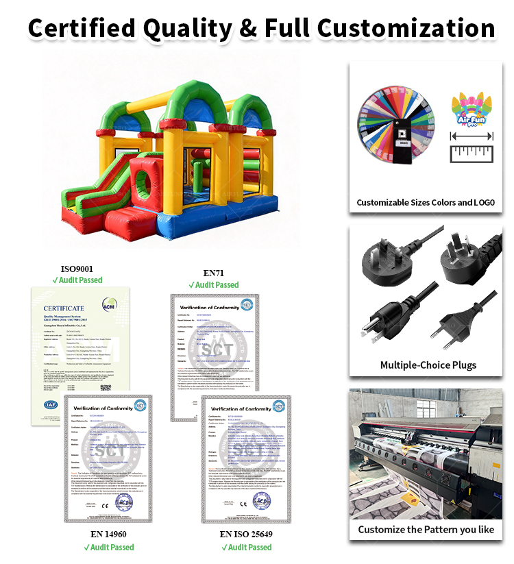 OEM ODM Custom Inflatable Bounce House Combo | Commercial Jumping Castle with Slide