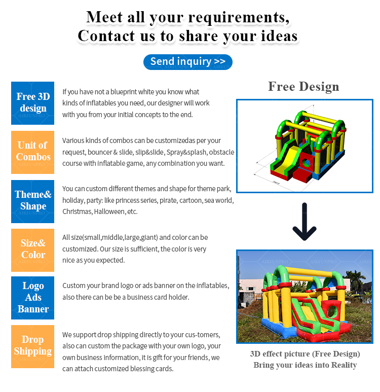 OEM ODM Custom Inflatable Bounce House Combo | Commercial Jumping Castle with Slide