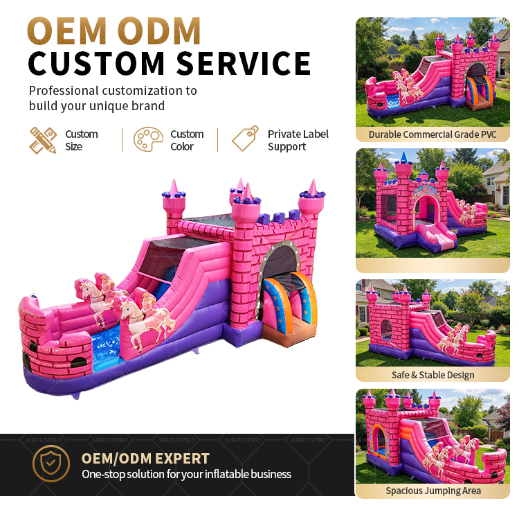 Commercial PVC Inflatable Bouncer House Jumping Castle With Slide Backyard Printed  Bouncy Combo Inflatable Castle for Kids