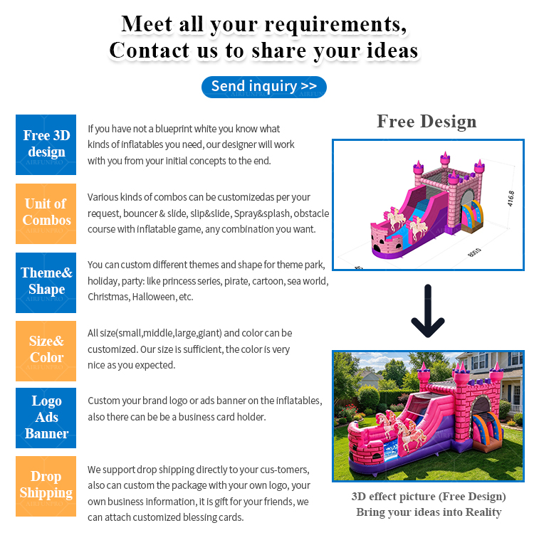 Commercial PVC Inflatable Bouncer House Jumping Castle With Slide Backyard Printed  Bouncy Combo Inflatable Castle for Kids