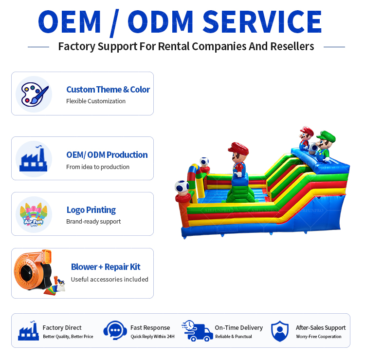 Commercial Grade Inflatable Mario Bouncer Bouncy Castle with Slide Inflatable Jumping Castle for Amusement Park