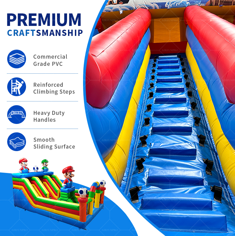 Commercial Grade Inflatable Mario Bouncer Bouncy Castle with Slide Inflatable Jumping Castle for Amusement Park
