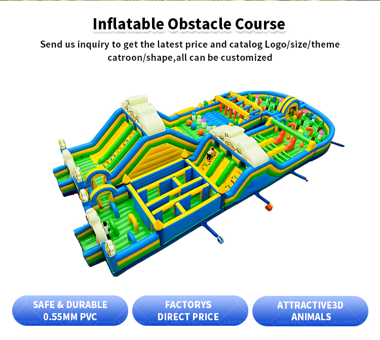 Inflatable Giant Obstacle Course for Kids Adult Challenge Slide Climbing Wall Race Amusement
