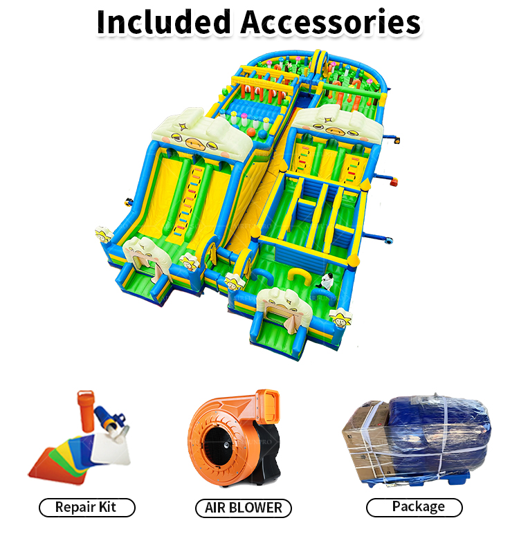 Inflatable Giant Obstacle Course for Kids Adult Challenge Slide Climbing Wall Race Amusement