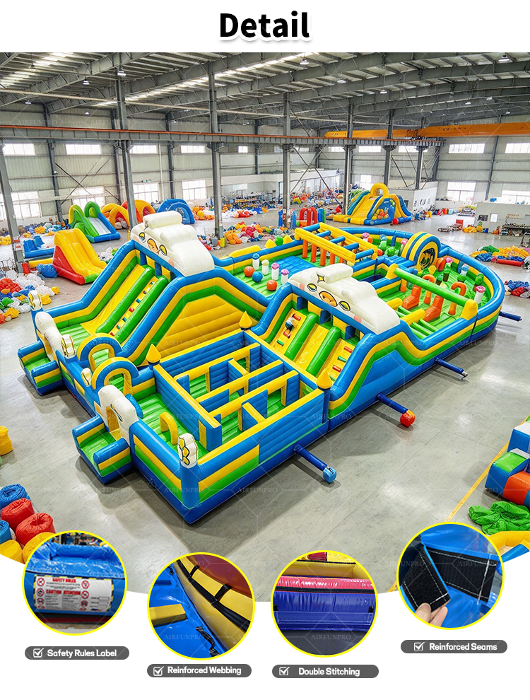 Inflatable Giant Obstacle Course for Kids Adult Challenge Slide Climbing Wall Race Amusement