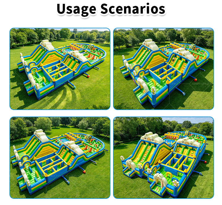Inflatable Giant Obstacle Course for Kids Adult Challenge Slide Climbing Wall Race Amusement