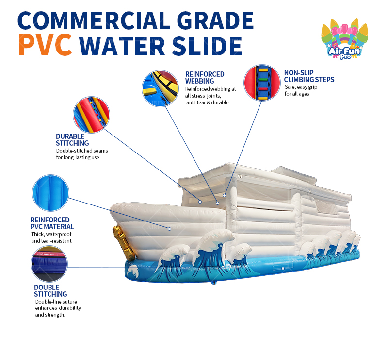 Commercial Inflatable Yacht Water Slide | Boat Themed Floating Inflatable Slide for Lake