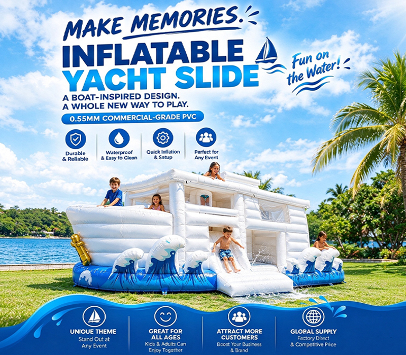 Commercial Inflatable Yacht Water Slide | Boat Themed Floating Inflatable Slide for Lake