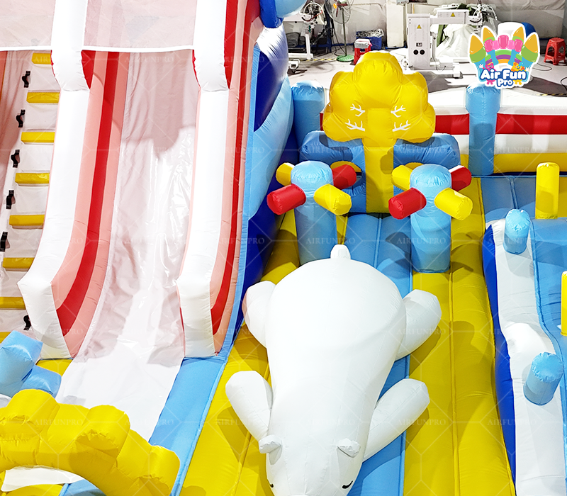 Commercial Outdoor Inflatable Amusement Park with Slide Kid Bounce House Slides Jumping Obstacle Combo for Party Event Rental