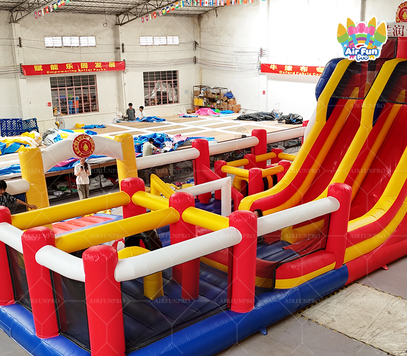 Outdoor Giant Inflatable Challenge Fun Park Jumping Castle Bouncer  Interactive Inflatable Game Zone for Party Rental